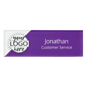 Badge D'identification Logo personnalisé moderne violet Magnet Employé