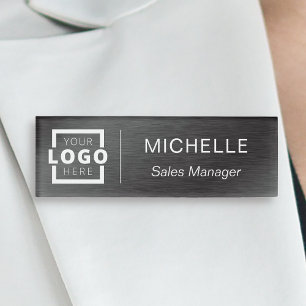 Badge D'identification Logo personnalisé Personnel de l'entreprise Noir