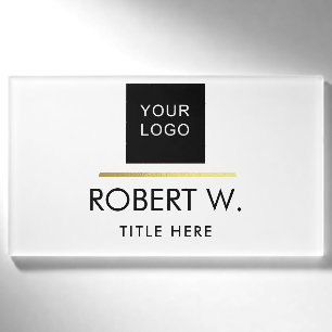 Badge D'identification Logo professionnel personnalisé blanc