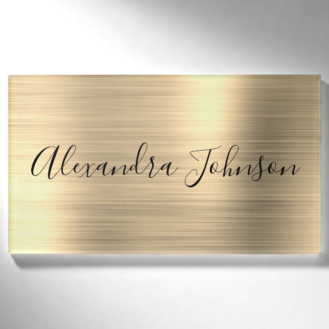 Badge D'identification Luxe Gold Foil Entreprise moderne (Devant)