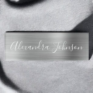 Badge D'identification Luxe Professionnel Silver Foil Moderne