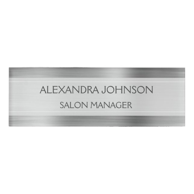 Badge D'identification Luxe Silver Professional Foil Moderne (Devant)