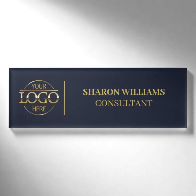 Badge D'identification Marine Blue Custom Company Logo Employé (Devant)