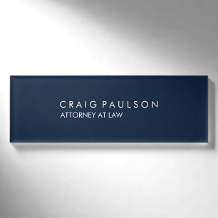 Badge D'identification Marine Blue Elegant Plain Professionnel