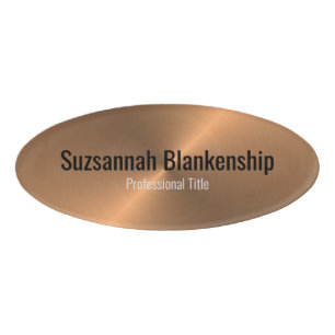 Badge D'identification Métallo Professional Sleek Copper Black Text