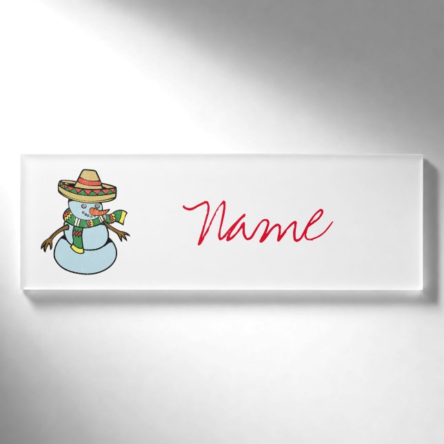 Badge D'identification Mexique Sombrero Père Noël Thunder_Cove (Devant)