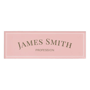 Badge D'identification Minimaliste Champagne Pink Gold Professionnel tend