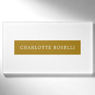 Badge D'identification Minimaliste Classique Professionnel Couleur Or