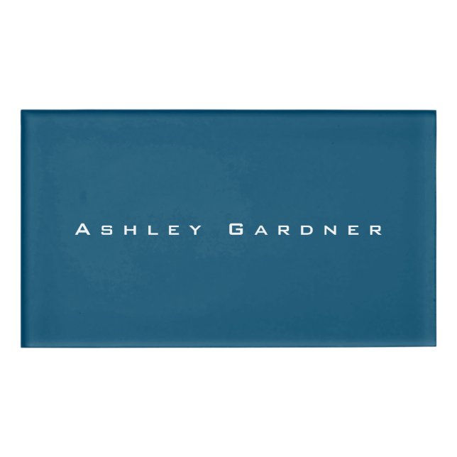 Badge D'identification Moderne Élégant Cute Unique Style Bleu Océan (Devant)