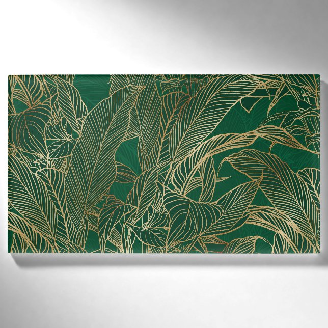 Badge D'identification Moderne Green Gold Foliage Plante Design botanique (Devant)
