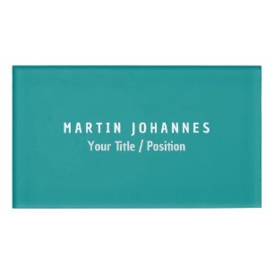 Badge D'identification Moderne minimaliste Plain Élégant bleu vert