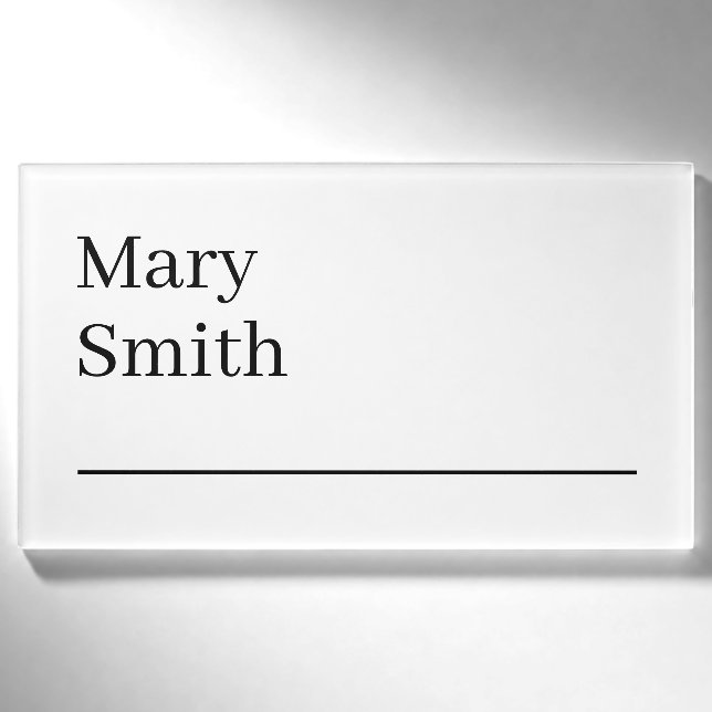 Badge D'identification Moderne minimaliste souligné (Devant)