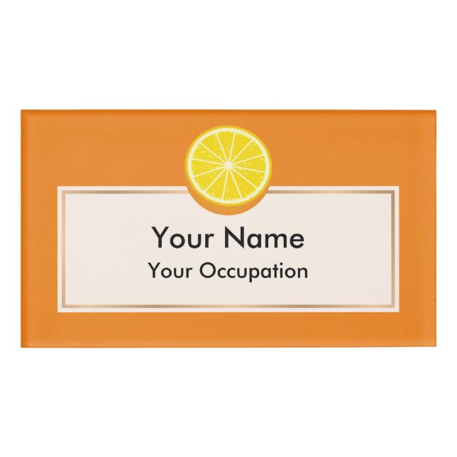 Badge D'identification Moitié orange (Devant)