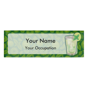 Badge D'identification Mojito nom du cocktail tag