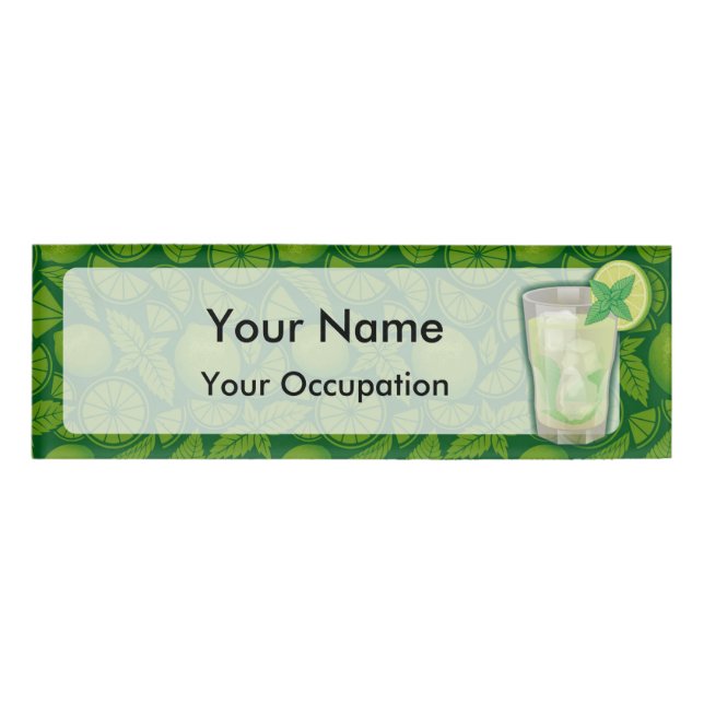 Badge D'identification Mojito nom du cocktail tag (Devant)