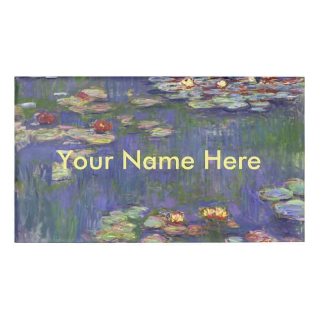 Badge D'identification Monet Water Lilies Chef-d'oeuvre Peinture (Devant)