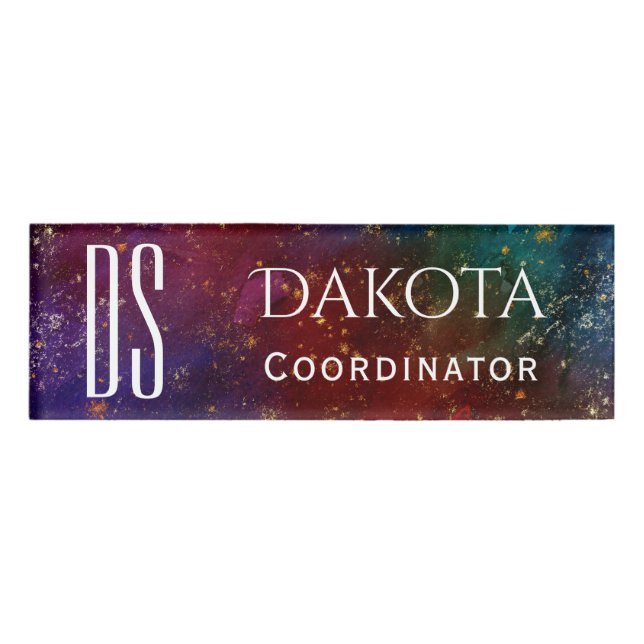 Badge D'identification Moody Ombre | Monogramme de poussière de cétacés p (Devant)