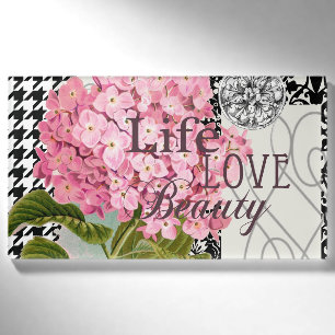 Badge D'identification Motif Damas Décor Floral Joli