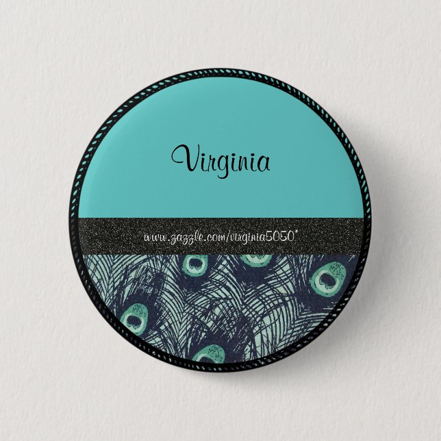 Badge d'identification: Motif et turquoise (Devant)