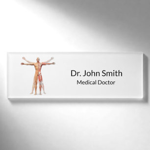Badge D'identification Muscles squelettes du corps humain Médicale - Nom 