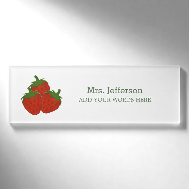 Badge D'identification Nametag personnalisé de fraise (Devant)