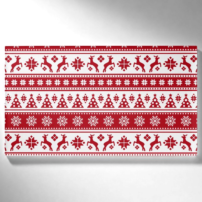 Badge D'identification Noël Vacances Nordic Motif Cosy (Devant)