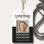 Badge d'identification noir avec photo de l'employ