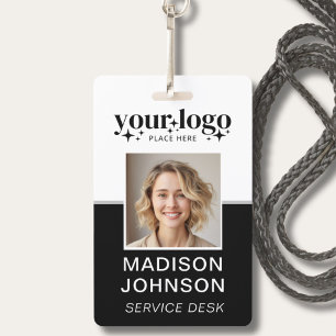 Badge d'identification noir avec photo de l'employ