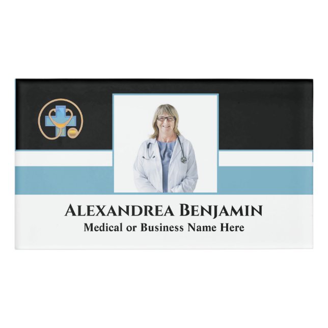 Badge D'identification Nom de l'employé de l'hôpital Logo photo Personnal (Devant)