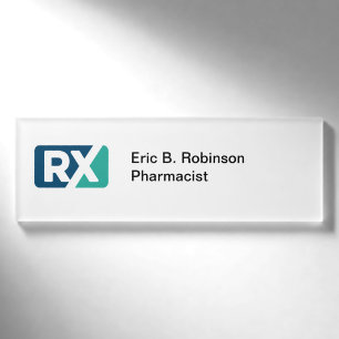 Badge D'identification Nom du logo du pharmacien de détail moderne Tags