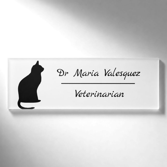 Badge D'identification Nom du vétérinaire Numéro de référence du chat Sil (Devant)