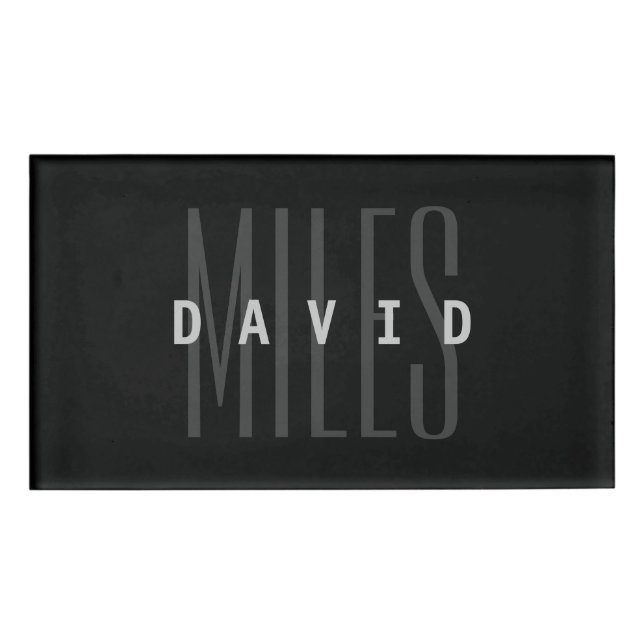 Badge D'identification Nom et nom de famille du chevauchement moderne (Devant)