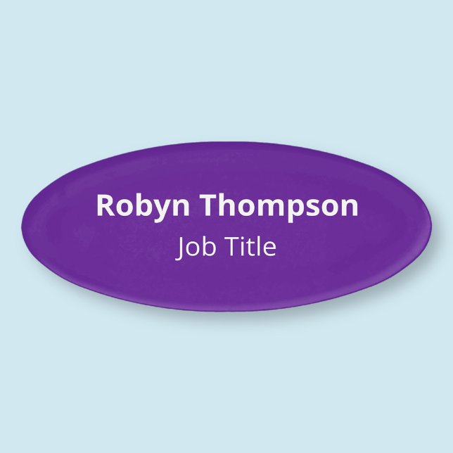 Badge D'identification Nom ovale acrylique violet Balise Magnétique Profe (MISOOK Acrylic Oval Purple Name Tag)