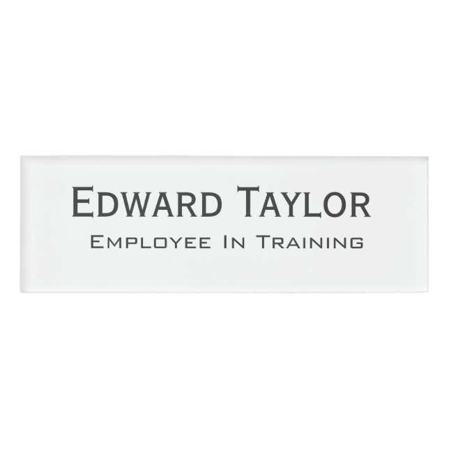 Badge D'identification Nom professionnel simple des employés (Devant)