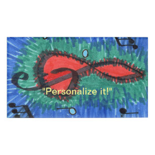 Badge D'identification Notation musicale en rouge, vert et bleu