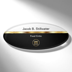 Badge D'identification Nourriture Classique Et Restaurant Nom Critique Ta