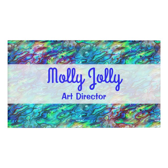 Badge D'identification Nouvelle-Zélande Abalone Paua Shell Motif 1 (Devant)