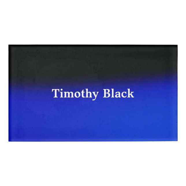 Badge D'identification Nuit Créative Bleu Élégant Plaine Style Moderne (Devant)