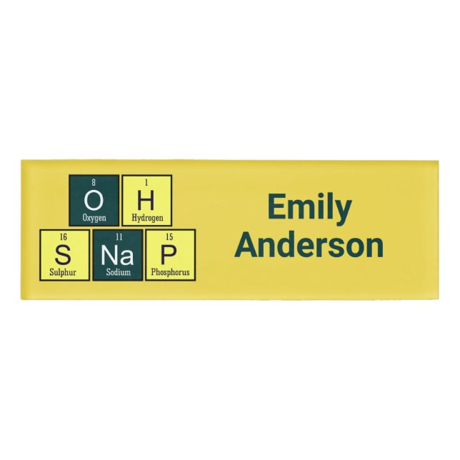 Badge D'identification Oh Snap Funny Element Chemistry Teacher Chemist (Devant)