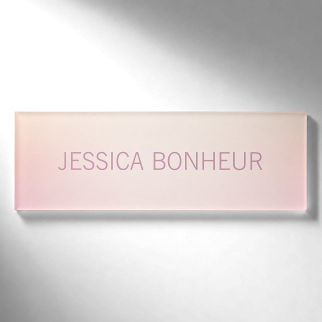 Badge D'identification Ombre de fond de couleurs douces (Devant)
