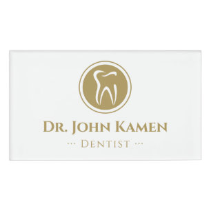 Badge D'identification Or Dentiste classique