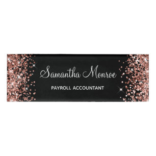 Badge D'identification Or rose gold et noir