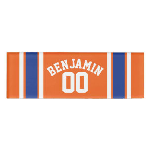 Badge D'identification Orange et bleu folâtre des rayures du Jersey