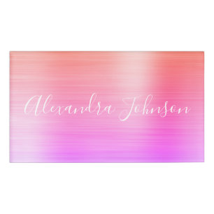 Badge D'identification Orange Purple Foil Entreprise moderne