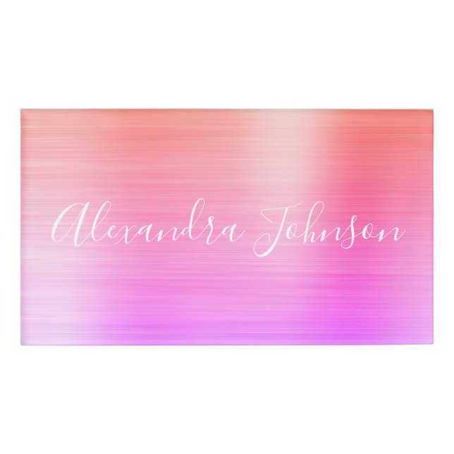 Badge D'identification Orange Purple Foil Entreprise moderne (Devant)