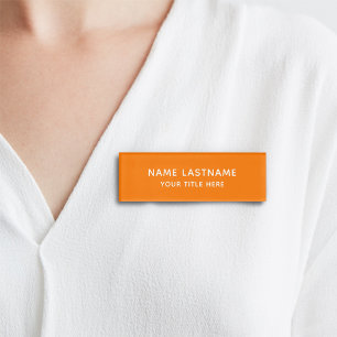 Badge D'identification Orange simple simple simple minimaliste personnali