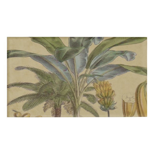 Badge D'identification Palm Antique Fruit Tropical Art Botanique (Devant)