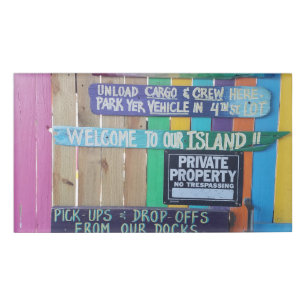 Badge D'identification Panneau coloré Welcome Island Carribean