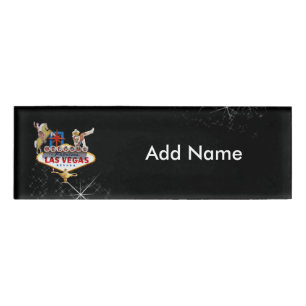 Badge D'identification Panneau de bienvenue de Las Vegas sur fond étoilé
