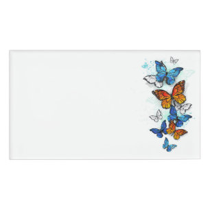 Badge D'identification Papillons volants Morpho et Monarch